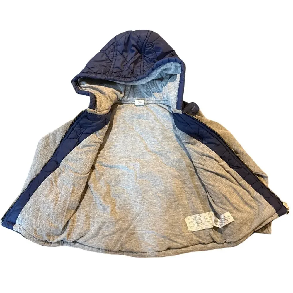 Tucker + Tate Kids' Summit Crest Mixed Media Jacket 24 months puffer blue grey